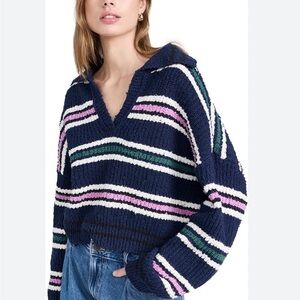 Free People Women's Kennedy Pullover Striped Sweater XS